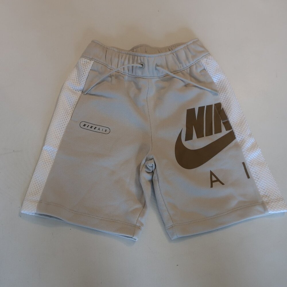 Boys Nike Air Beige White Activewear Athletic Drawstring Shorts M - Picture 2 of 4
